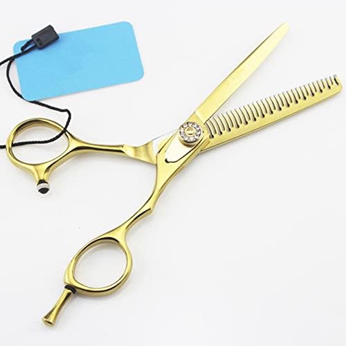 Hair Cutting Shears 6 Inch Professional 440c Anti-Tooth Gold Hair Scissors Hair Thinning Shears Scissor Barber Hairdressing Scissors