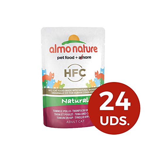 Almo Nature HFC Natural  Wet Cat Food Pouch - Tuna & Chicken (Pack of 24 x55g)
