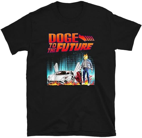 YSYJWMD Funny Dogecoin To Moon Doge Coin HODL Crypto Short-Sleeve Unisex T-Shirt Men's Tops Tee Black S