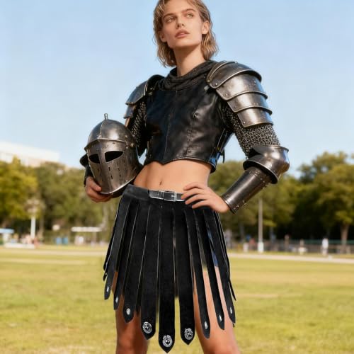Falda romana con flecos masculina vintage para disfraz de juego de rol 2
