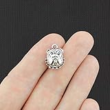 Bohemian Findings 8 Bulldog Antique Silver Tone Charms - SC5492