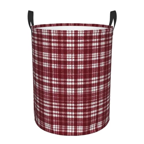 Panier à linge sale rouge foncé à carreaux 41,9 x 35,8 cm