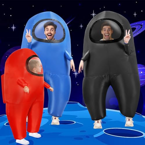 Disfraz inflable de astronauta para adultos y niños miniatura 5