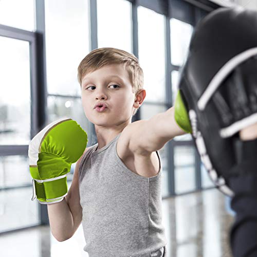 Adicop Kids Boxing Gloves For 4-12 Years Old Youth Boys Girls Boxing Training Gloves Sparring Boxing Gloves For Punching Bag Kickboxing Muay Thai Mma(Green) #TOP6