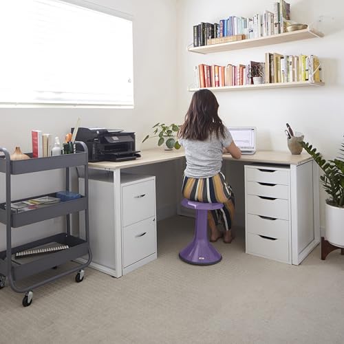 ECR4Kids ACE Active Core Engagement Wobble Stool, 18-Inch Seat Height, Flexible Seating, Eggplant