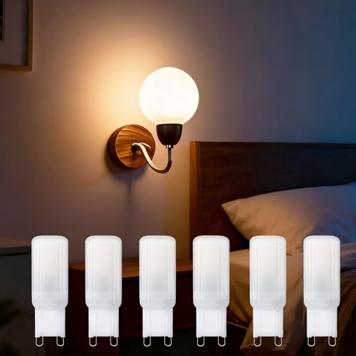 sailsco Lampadina LED G9 bianco caldo, 2,2 W 2700 K 200 Lumen, lampadina economica equivalente 21 W lampadina incandescente, non dimmerabile, confezione da 6
