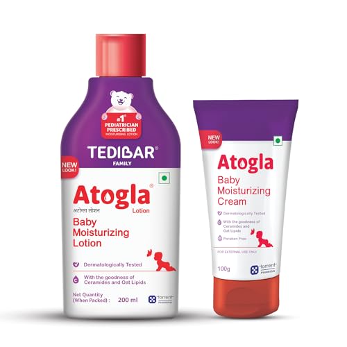 Image of Atogla Baby Cream 100g (Pack of 2) from Tedibar Family | Advanced Gentle Moisturising Cream for Baby - By Torrent Pharma