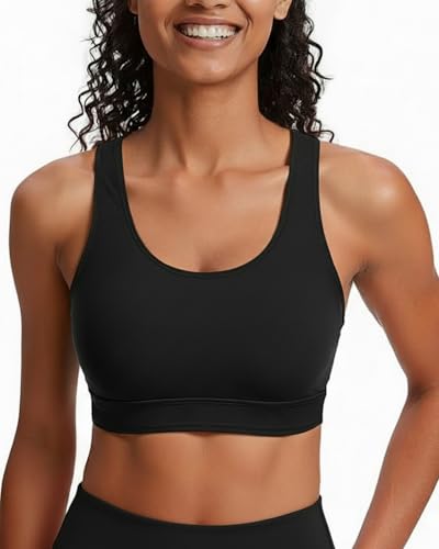 Holipick Women's Sports Bra Bikini Top Criss Cross Scoop Neck Swimsuit Bathing Suit Top Only3