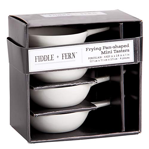 Home Essentials 15234 Fiddle and Fern Fry Pan Shaped Mini Taster, Set of 4, 4-inch Length - Thumbnail 2