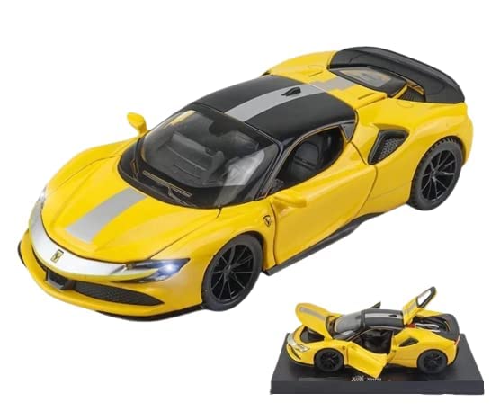 Image of Alokik Enterprise 1:34 Ferrari SF90 Die-Cast Vehicle Alloy Model With Sound and Light - Pull Back Toy Collection 【Colors as Per Stock】