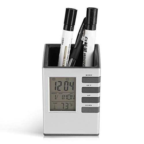 AUNMAS Digital Clock Pen Holder