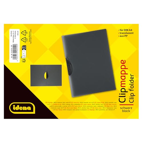 Idena A4 Clip Folder transluzent/Schwarz, DIN A4 - Image 4
