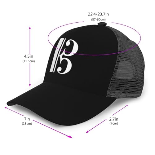 C Clef Alto Clef Unisex Mesh Baseball Caps - Classic Adjustable Hat2
