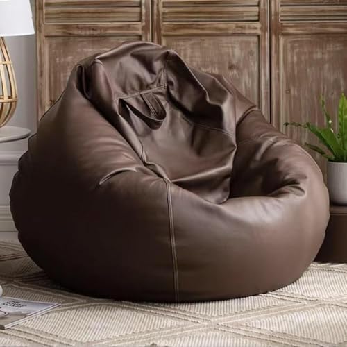 Image of 4XL Tear Drop Bean Bag Cover with Handle (Without Beans) Faux Leather Bean Bag Sofa Chair Cover for Adults & Kids Large Bean Bag for Living Room, Bedroom & Lounge