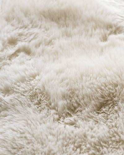 Balsam Hill Lodge Faux Fur Tree Skirt, 72 inches, Ivory White