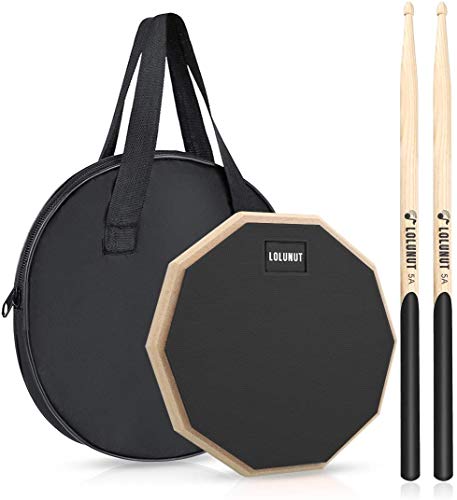Dumb Drum Practice Pad, 2-seitig leises Übungspad, weicher Gummi, Holzsockel, mit...
