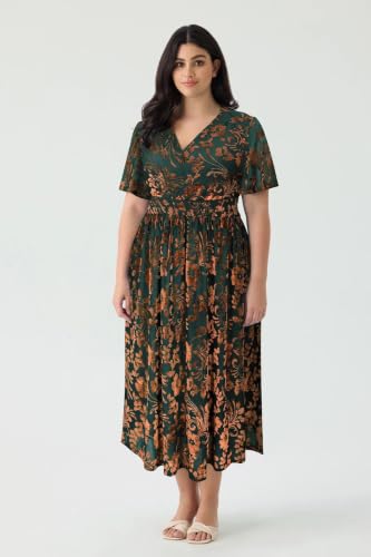 Image of TIYOMI Plus Size Velvet Dress for Women Formal Cocktail Satin Dresses for Wedding Guest XL-5XL (14W-28W)