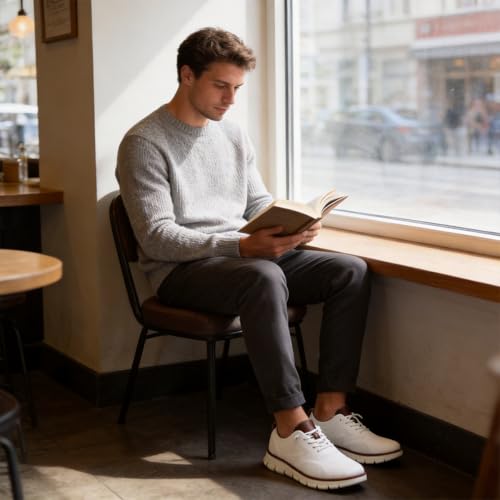 Image of Wearbreeze Men's Business Casual Oxford Sneakers - Lightweight Lace-Up Dress Shoes for Work, Travel & Daily Commute