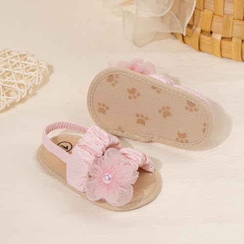 Image of Meckior Infant Baby Girls Boys Summer Sandals Open Toe Lace Princess Dress Wedding Flats Shoes Newborn Toddler Soft Non-slip Sole First Walker Crib Shoes