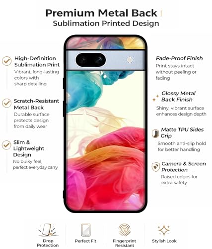 Image of Colored Smoke Design Premium 2D Printed Metal Back Case Cover for Google Pixel 7A 5G