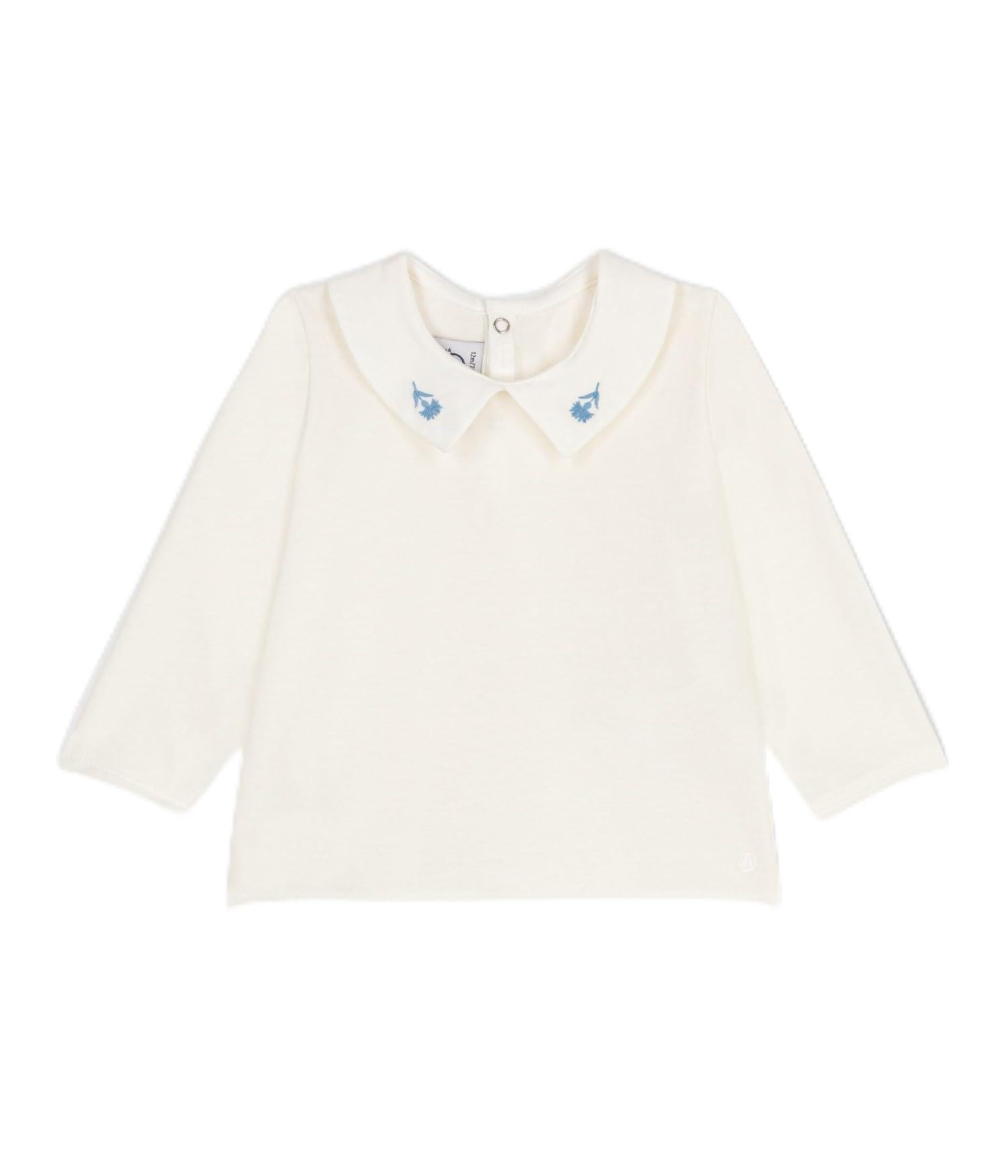 Petit Bateau Baby Girls A0coo Long Sleeve Blouse, White, 6 months