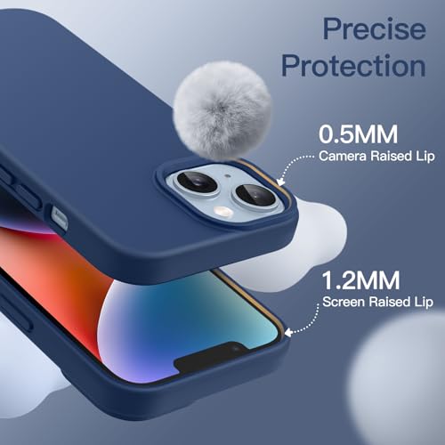 Image of JETech Silicone Cover Case for iPhone 14 Plus 6.7-Inch, Silky-Soft Touch Full-Body Protective Phone Case, Shockproof Cover with Microfiber Lining (Cobalt Blue)
