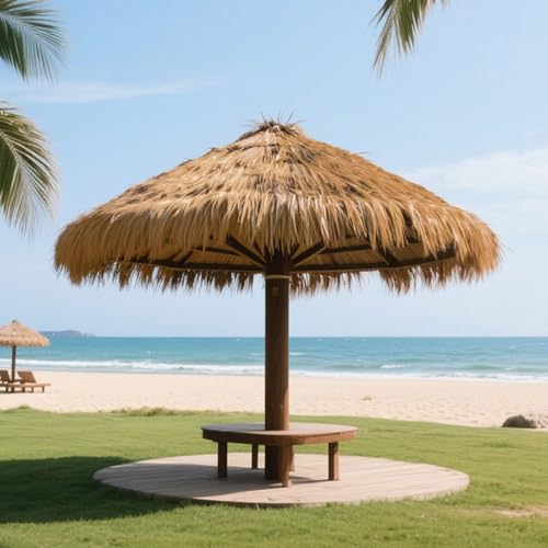 Revetement decoratif en paille artificielle mexicaine durable pour abri de plage