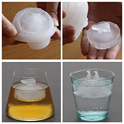 Molde de silicona para cubos de hielo pingüino y oso polar miniatura 6