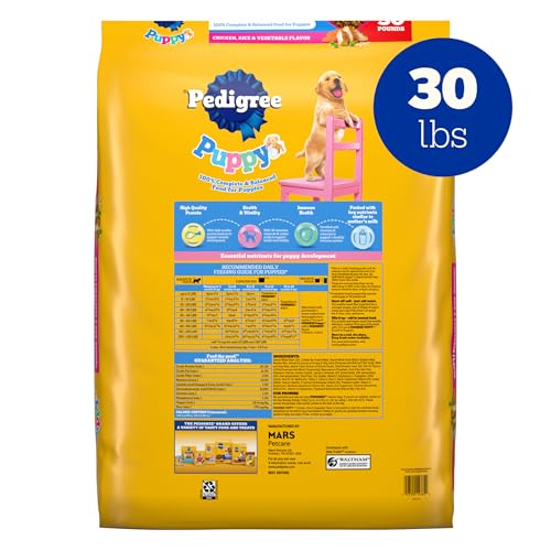 Image of Pedigree Dry Puppy Food, Puppy Dry Food with Chicken, Rice, and Vegetable Flavor, 30 lb. Bag