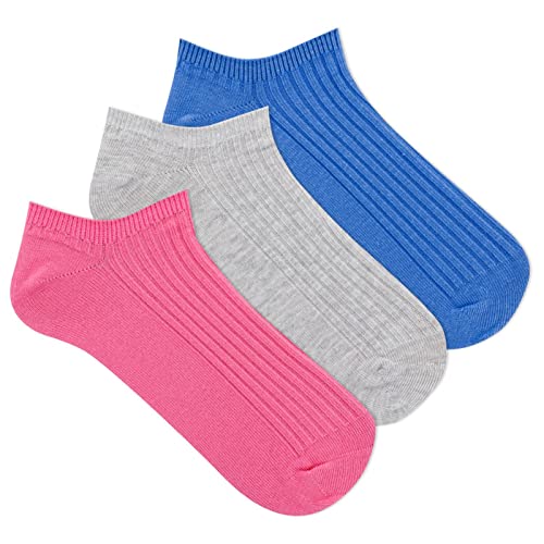 Image of K. Bell Women's Ribbed Repreve No Show Socks - 3 Pair Pack - Fashion Essentials Low Cut Sock