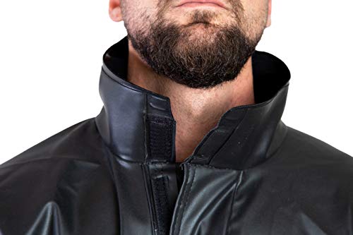 ALBA Waterproof Rain Suit for Motorcycles (Medium) (Black) - Thumbnail 5
