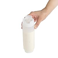 Vista 13 de Restaurantware First In First Out 16 Ounce Condiment Squeeze Bottle 6 Refillable Lid FIFO Squeeze Bottle - Precision Dispensing Tip Flexible Clear