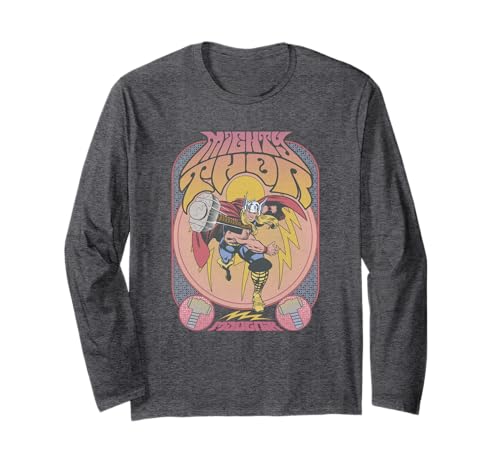 Thor Classic Comic t-shirt manches longues confortable contre la fraîcheur pour fan de Marvel