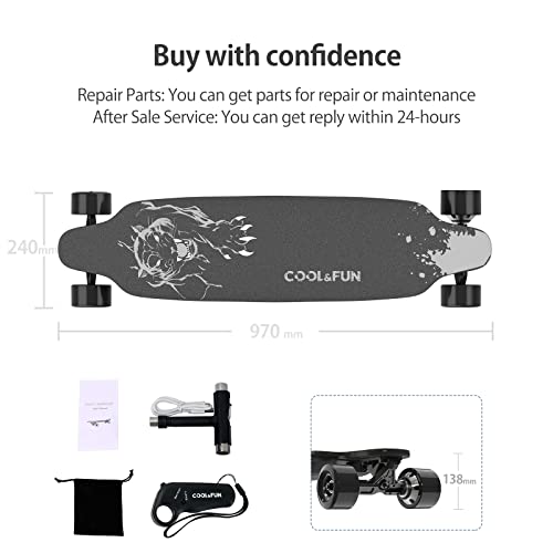 HOVERMAX Elektro Skateboard, 400W Brushless-Motor, Schwarz - 7