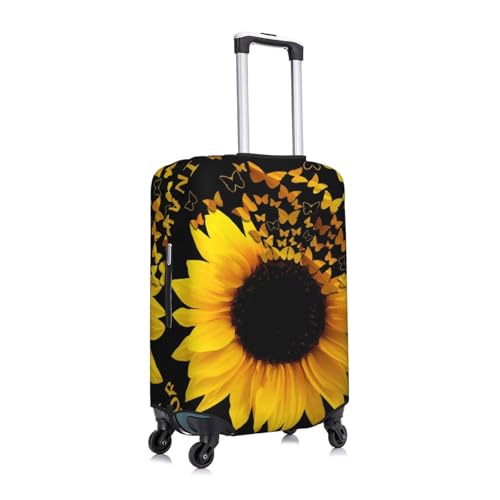 Butterfly And Sunflower Print Luggage Suitcase Covers Elastic Washable Luggage Protector Luggage Covers For Suitcase3
