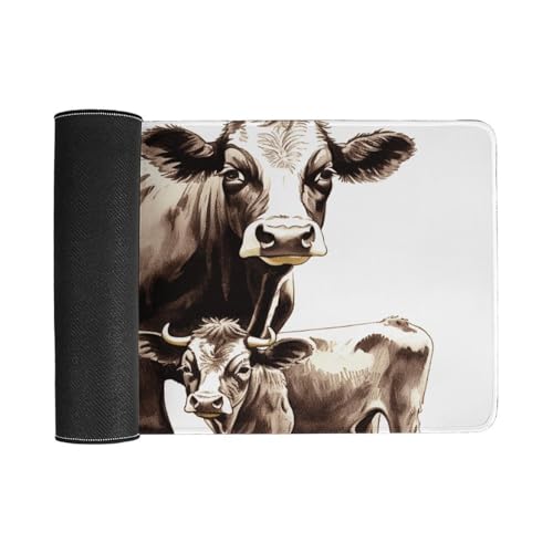 Mouse Pad grande protector de escritorio con pintura de vaca miniatura 3