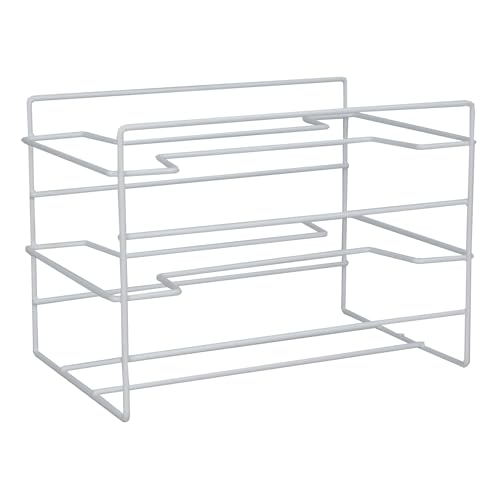 Home Basics 3 Tier Heavy Duty Kitchen Countertop or Cabinet Wrap Organizer for Food Wrap, Foil, Wax Parchment Paper, Plastic Bags White Finish