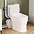 Upflush Macerating Toilet System Kit, Power Dual Flush 0.8/1.28 GPF Elongated One Piece Toilet W/800Watt Macerator Pump for Basement, 4 Inlets, Chair Seat Standard Height, Nano Glaze