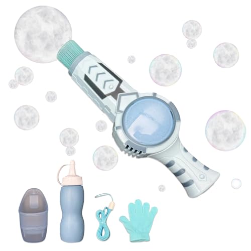 Smoke Bubble Machine Wand Kids Magic Bubble Gun Toy with Fog Effect ABS Plastic Portable Birthday & Party Gift for Boys & Girls Age 3+ - Blue