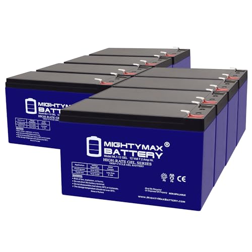 Mighty Max Battery 12V 7AH Gel F1 Replacement Battery Compatible with Planet Mobility Lexis Light Scooter - 8 Pack