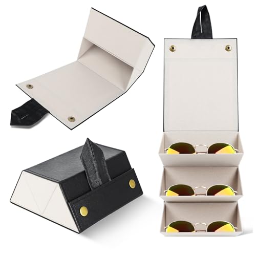 Image of Travel Sunglasses Organizer, Sunglasses Travel Case for Multiple Pairs, Multiple Glasses Travel Case for Women, Men