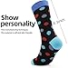 NKMOOS Blue Polka Dot Socks for Women Cotton Blend,Thin Women's Crew Socks Size 7-9,Fashion Funny Soft Cozy Casual Breathable Lightweight Athletic Gifts for Women Sock for Trouser 3 Pairs