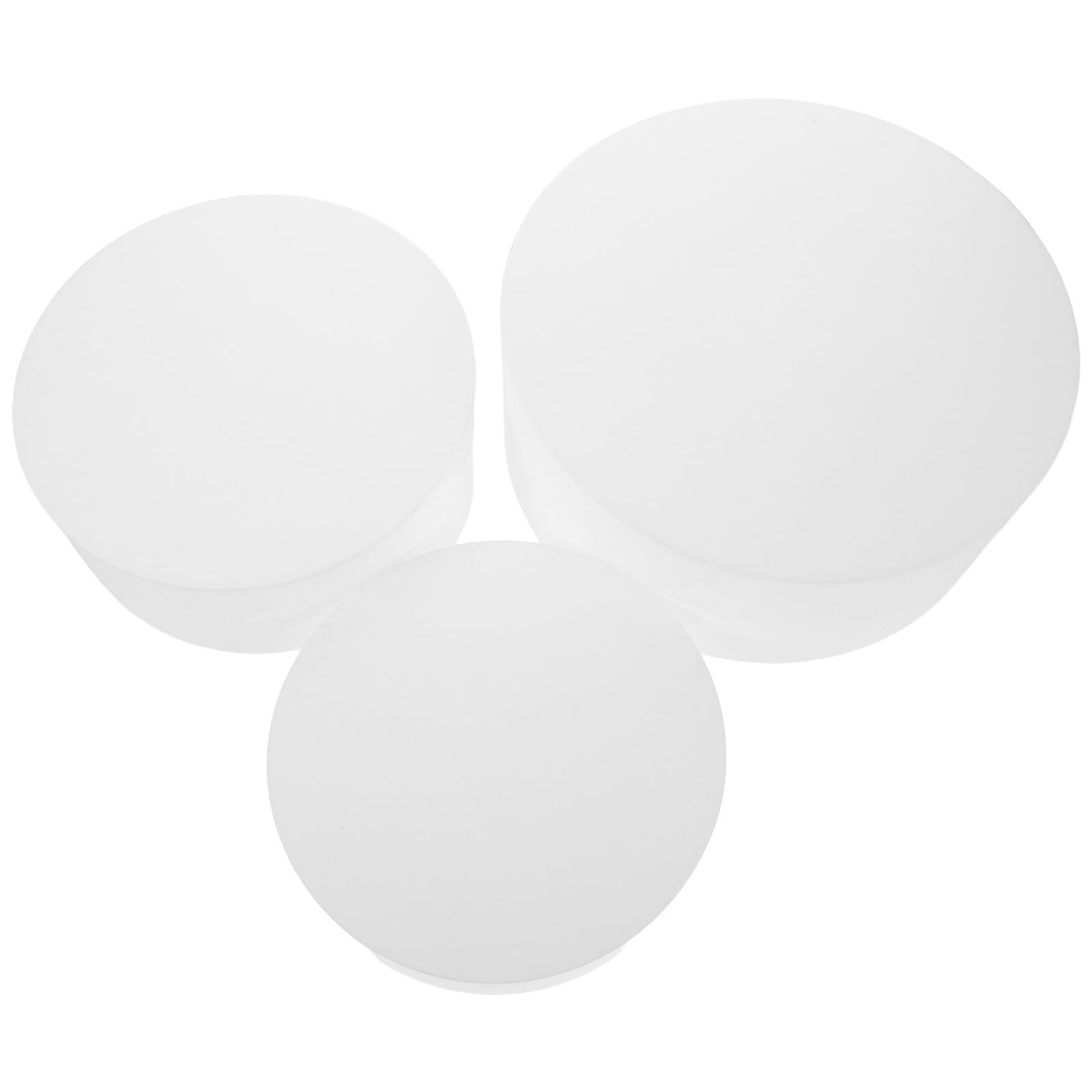 3 Stück Runde Acryl Präsentationsständer Zylinderform für Kosmetikaufbewahrung und Schmuck Weiß Stapelbare Display Sockel für Vanity Space und Aufbewahrung