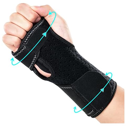 ABYON Wrist Support Brace Splint with Cushion Beads for Right or Left Hand, Carpal Tunnel Wrist Splint for Men Women Tendonitis, Arthritis, Wrist Pain Relief Cover