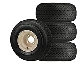 RM Cart Set of 4 Golf Cart Tires & Rims, Beige, LSI Elite | Fits 18 x 8.5 x 8 18-850-8 18 x 8.50-8 4 Lug Hole Carts Club Car