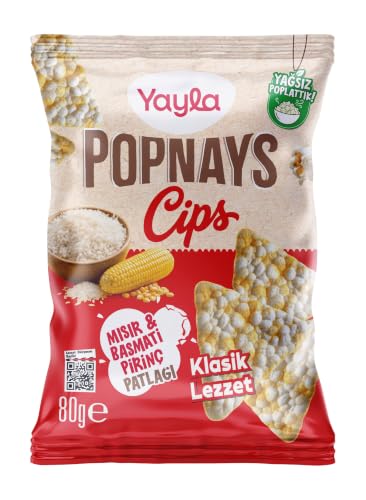 Popnays Cips Basmati & Mısır Sade Üçgen Thin Cips 80 Gram