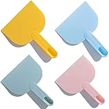 Goeielewe 4Pcs Dough Scraper with Scoop Handle, Plastic Multi-function Scraper Cutter Cake Pizza Pie Server Spatula Dough Knife for Ice Cream, Bread, Pastry, Cake, Fudge, Pizza (Multicolor)