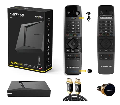 Dreamlink/Formuler Formuler Z10 Pro Max Android 10 Dual Band 5G Gigabit LAN 4GB Ram 32GB ROM 4K + Extra GTV-BT1 Bluetooth Voice Control Remote + Extra 8K HDMI Cable + Extra Magnetic Phone Car Mount