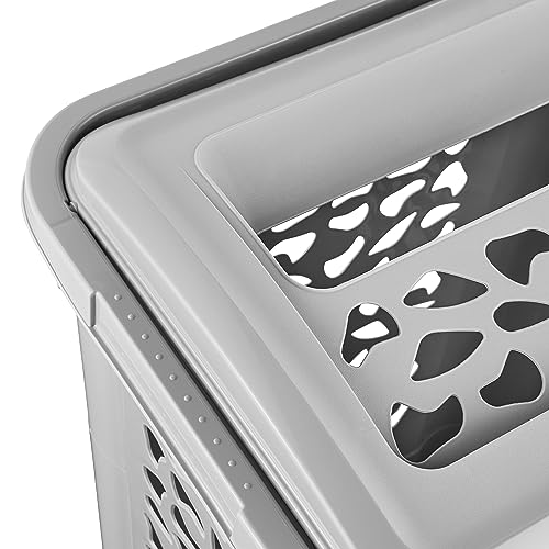 keeeper Wäschebox mit Einwurfschlitz und aufklappbarem Deckel, Luftdurchlässig, 60 l, Per, Nordic Grey