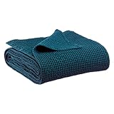 Vivaraise ~ Jeté de lit recyclé Maïa en Coton recyclé/Stonewash Coloris Indigo 240x260